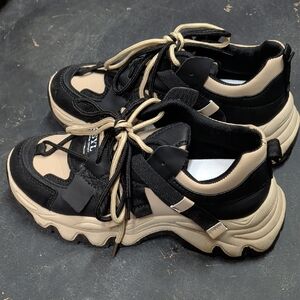 Black and Tan Chunky Sneakers